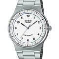 Casio Casio Collection MTP-RS105D-7BVDF (MTP-RS105D-7B)  MTP-RS105D-7B кварцевые мужские часы  белый циферблат, браслет нержавеющая сталь — вид спереди
