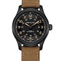 Hamilton Hamilton Khaki Field Titanium Auto H70665533  H70665533 механические мужские часы  черный циферблат, браслет кожаный — вид спереди