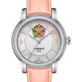 Tissot Tissot Lady Heart Flower Powermatic 80 T050.207.16.117.00  T0502071611700 механические женские часы  перламутровый циферблат, браслет кожаный — вид спереди