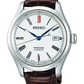 Seiko Seiko Presage SPB095J1  SPB095J1 механические мужские часы  белый циферблат, браслет кожаный — вид спереди