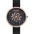 Lee Cooper Lee Cooper LC07601.450  LC07601.450 кварцевые женские часы  черный циферблат, браслет суперметалл с ip покрытием — вид спереди