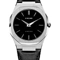 D1 Milano D1 Milano Ultra Thin UTLJ01  UTLJ01 кварцевые мужские часы  черный циферблат, браслет кожаный — вид спереди