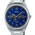 Casio Casio Classic MTP-M300D-2A  MTP-M300D-2A кварцевые мужские часы  синий циферблат, браслет нержавеющая сталь — вид спереди
