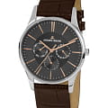 Jacques Lemans Jacques Lemans Classic 1-1951D  1-1951D кварцевые мужские часы  серый циферблат, браслет кожа + текстиль — вид спереди