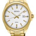 Seiko Seiko Promo SUR280P1  SUR280P1 кварцевые мужские часы  белый циферблат, браслет сталь c pvd покрытием — вид спереди