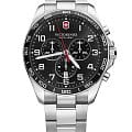 Victorinox Victorinox Fieldforce Chronograph 241899  241899 кварцевые мужские часы  черный циферблат, браслет нержавеющая сталь — вид спереди