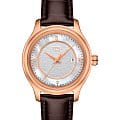 Tissot Tissot Fascination Lady 18K Gold T924.210.76.116.00  T9242107611600 кварцевые женские часы  белый циферблат, браслет кожаный — вид спереди