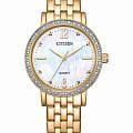 Citizen Citizen Elegance EL3103-57D  EL3103-57D кварцевые женские часы  перламутровый циферблат, браслет нержавеющая сталь с ip-покрытием — вид спереди