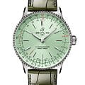 Breitling Breitling Navitimer Automatic 36 A17327361L1P1  A17327361L1P1 механические мужские часы  зеленый циферблат, браслет кожаный — вид спереди