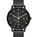Armani Exchange Armani Exchange Cayde  AX2716  AX2716 кварцевые мужские часы  черный циферблат, браслет сталь с ip покрытием — вид спереди