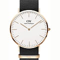 Daniel Wellington Daniel Wellington Classic Cornwall DW00100257  DW00100257 кварцевые женские часы  белый циферблат, браслет нейлон — вид спереди