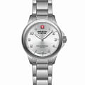 Swiss Military Hanowa Swiss Military Hanowa Commander Lady SMWLG0002902  SMWLG0002902 кварцевые женские часы  серебристый циферблат, браслет нержавеющая сталь — вид спереди