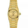 Tissot Tissot PRX 25 mm T137.010.33.021.00  T1370103302100 кварцевые женские часы  золотой циферблат, браслет нержавеющая сталь с pvd-покрытием — вид спереди