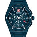 Swiss Military Hanowa Swiss Military Hanowa Sidewinder Ceramic SMWGI0002281  SMWGI0002281 кварцевые мужские часы  синий циферблат, браслет керамика — вид спереди