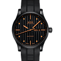 Mido Mido Multifort Gent M005.430.37.051.80  M0054303705180 механические мужские часы  черный циферблат, браслет каучук — вид спереди