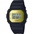 Casio Casio G-Shock DW-5600BBMB-1 DW-5600 DW-5600BBMB-1E электронные мужские часы  желтый циферблат, браслет пластик — вид спереди
