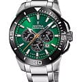 Festina Festina Chrono Bike F20641/A  F20641/A кварцевые мужские часы  зеленый циферблат, браслет нержавеющая сталь — вид спереди
