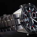 Casio Casio Edifice EFV-C100D-1AVDF (EFV-C100D-1A) кварцевые мужские часы часы, крупный план черный циферблат