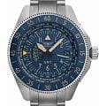 Aviator Aviator Airacobra GMT V.1.37.0.304.5  V.1.37.0.304.5 кварцевые мужские часы  синий циферблат, браслет нержавеющая сталь — вид спереди