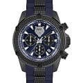 Plein Sport Plein Sport Hurricane PSDBA0123  PSDBA0123 кварцевые мужские часы  синий циферблат, браслет сталь + силикон — вид спереди