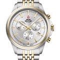 Swiss Military by Chrono Swiss Military by Chrono Sports Chronograph SM34107.06  SM34107.06 кварцевые мужские часы  белый циферблат, браслет нержавеющая сталь с pvd-покрытием — вид спереди