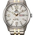 Orient Orient SAB0B005W  AB0B005W автокварц (кинетик) мужские часы  белый циферблат, браслет нержавеющая сталь — вид спереди