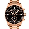 Tissot Tissot PR516 Quartz Chronograph T149.417.33.051.00  T1494173305100 кварцевые мужские часы  черный циферблат, браслет нержавеющая сталь с pvd-покрытием — вид спереди