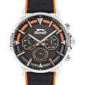 Slazenger Slazenger SL.09.2217.2.01  SL.09.2217.2.01 кварцевые мужские часы  черный циферблат, браслет силикон + текстиль — вид спереди
