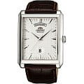 Orient Orient EVAF005W (FEVAF005W)  FEVAF005W механические мужские часы  белый циферблат, браслет кожа + текстиль — вид спереди