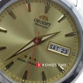 Orient Orient RA-AB0030G19 3 stars 21 jewels японские мужские часы на браслете сталь c pvd покрытием боковой вид