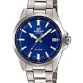 Casio Casio Edifice EFV-110D-2A EFV EFV-110D-2A кварцевые мужские часы  синий циферблат, браслет нержавеющая сталь — вид спереди