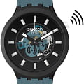 Swatch Swatch Big Bold BioCeramic Pay! SB03B111-5300  SB03B111-5300 кварцевые мужские часы  антрацитовый циферблат, браслет силикон — вид спереди