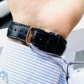 Longines L47748272 наручные мужские часы застежка крупным планом