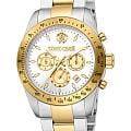Roberto Cavalli Roberto Cavalli Uomo Chrono RC5G046M1075  RC5G046M1075 кварцевые мужские часы  серебристый циферблат, браслет нержавеющая сталь с pvd-покрытием — вид спереди
