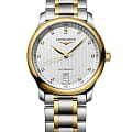 Longines Longines Master Collection L2.628.5.77.7  L26285777 механические женские часы  белый циферблат, браслет нержавеющая сталь + золото 18к — вид спереди