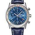 Breitling Breitling Navitimer Chronograph GMT 46 A24322121C1P1  A24322121C1P1 механические мужские часы  синий циферблат, браслет кожаный — вид спереди