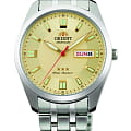 Orient Orient RA-AB0018G1  RA-AB0018G19 механические мужские часы  золотой циферблат, браслет нержавеющая сталь — вид спереди