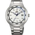 Orient Orient ER1W003W (FER1W003W)  FER1W003W механические мужские часы  белый циферблат, браслет  — вид спереди