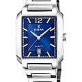 Festina Festina On The Square F20677/3  F20677/3 кварцевые мужские часы  синий циферблат, браслет нержавеющая сталь — вид спереди