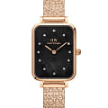 Daniel Wellington Daniel Wellington Quadro DW00100579  DW00100579 кварцевые женские часы  черный циферблат, браслет сталь c pvd покрытием — вид спереди