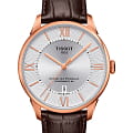 Tissot Tissot Chemin des Tourelles Powermatic 80 T099.407.36.038.00 Chemin des Tourelles T0994073603800 механические мужские часы  серебристый циферблат, браслет кожаный — вид спереди
