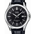 Casio Casio Collection MTS-100L-1A  MTS-100L-1A кварцевые мужские часы  черный циферблат, браслет кожаный — вид спереди