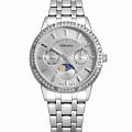 Adriatica Adriatica Moonphase A3601.5117QFZ  A3601.5117QFZ кварцевые женские часы  серебристый циферблат, браслет нержавеющая сталь — вид спереди