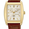Orient Orient ETAB007W (FETAB007W)  FETAB007W механические мужские часы  белый циферблат, браслет кожа + текстиль — вид спереди