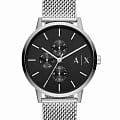 Armani Exchange Armani Exchange Cayde AX2714  AX2714 кварцевые мужские часы  черный циферблат, браслет нержавеющая сталь — вид спереди