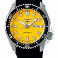 Seiko Seiko 5 Sports SKXA035  SKXA035 механические мужские часы  желтый циферблат, браслет силикон — вид спереди