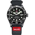 Swiss Military by Chrono Swiss Military by Chrono Diver SMA34075.05.R  SMA34075.05.R механические мужские часы  черный циферблат, браслет тканевый — вид спереди