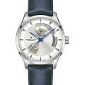Hamilton Hamilton Jazzmaster Open Heart Auto H32675650  H32675650 механические мужские часы  серебристый циферблат, браслет кожаный — вид спереди