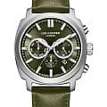 Lee Cooper Lee Cooper LC08172.375  LC08172.375 кварцевые мужские часы  зеленый циферблат, браслет кожаный — вид спереди