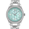 Philipp Plein Philipp Plein Queen PWCDA0424  PWCDA0424 кварцевые женские часы  голубой циферблат, браслет нержавеющая сталь — вид спереди